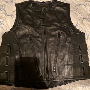 Wilson leather bikers vest